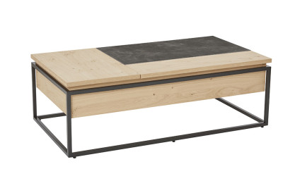 DESK - Bureau relevable dessus céramique sur verre  